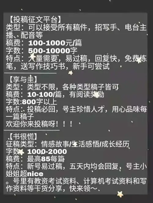 二十四个易过稿的投稿平台