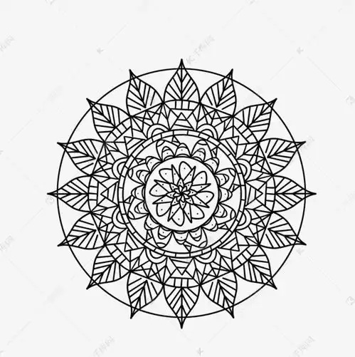 卡通手绘曼陀罗纹理线条插画素材图片免费下载千库网
