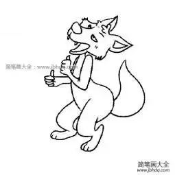 可爱的小狼简笔画图片