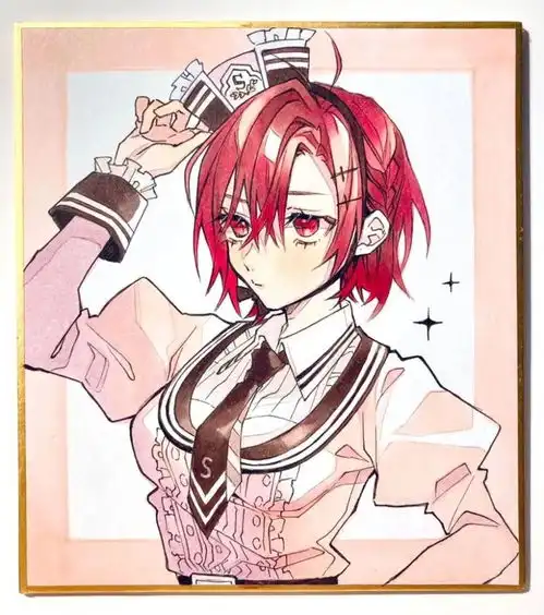 红发漫画少女头像有点酷动漫手绘素材