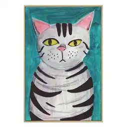 起贝猫咪装饰画小清新现代简约沙发背景墙画儿童房床头画卡通卧室挂画虎斑猫