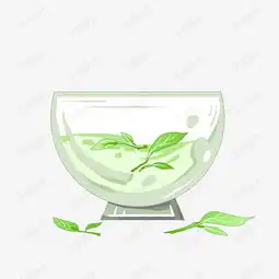 卡通绿茶茶叶插画素材图片免费下载千库网