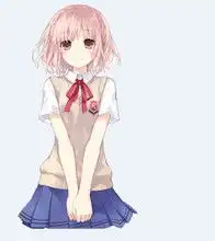 这个淡粉色短发,粉色瞳孔穿校服的动漫女孩是谁