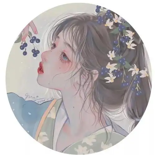插画女生头像
