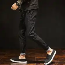 牛仔裤男原色日系