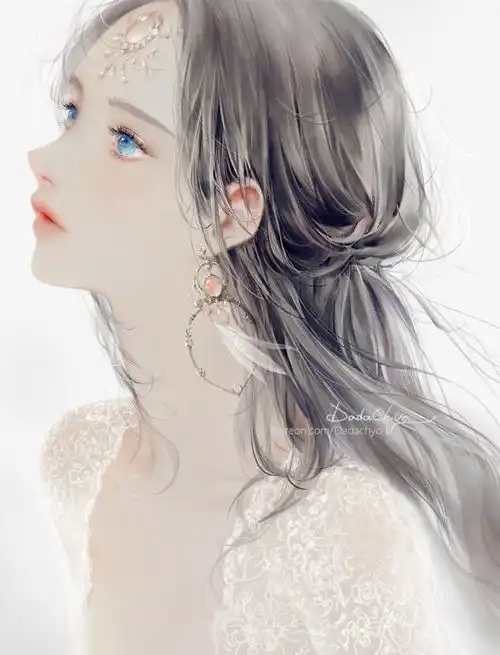 动漫,女生,黑发,蓝瞳