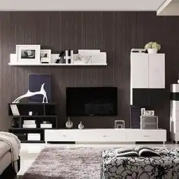 简洁白色电视柜图片