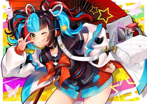 动漫插画图片分享甜甜美少女送你了一个wink请查收
