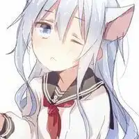 求二次元女生头像蓝发蓝瞳