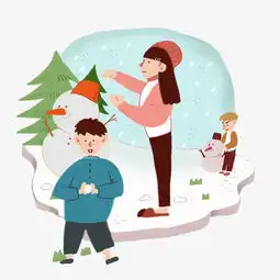 冬天冬季里一起堆雪人的孩子们图片素材其他格式下载动漫人物大全