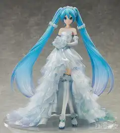 初音未来婚纱手办透明水晶长裙凸显细腰长腿