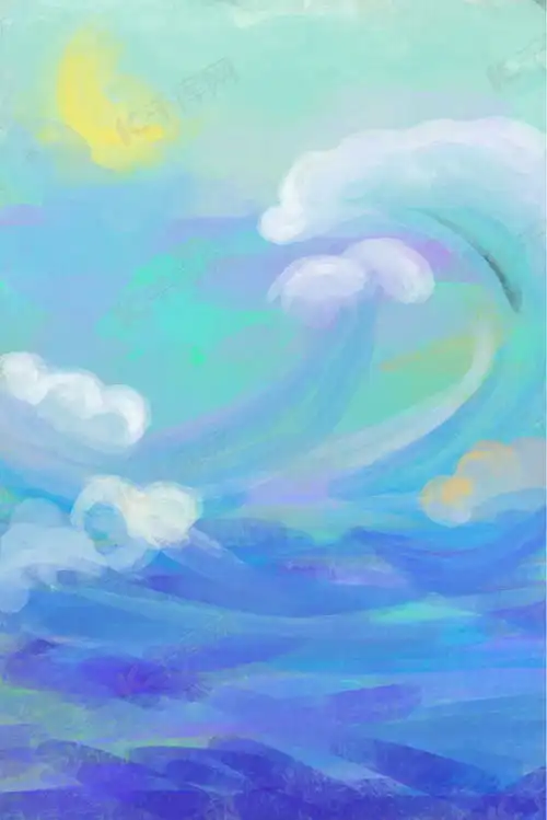蓝色海浪唯美海洋背景图背景图片免费下载千库网