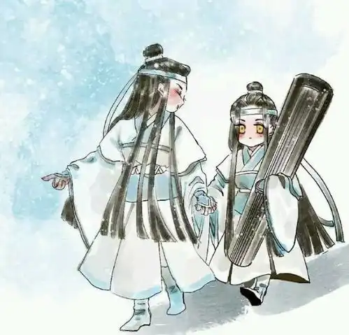 魔道祖师三代蓝氏双壁,蓝爹和蓝叔年轻时也是一表人才