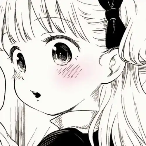 超可爱的黑白漫画女头