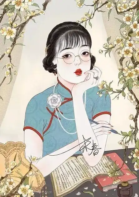 她把民国美女画成了诗100位妩媚性感,百看不厌